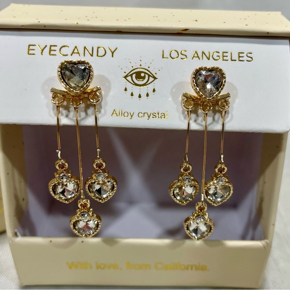 Eye Candy Heart Earrings, NWOT - Picture 3 of 4